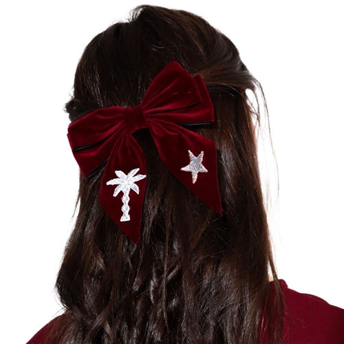 HAIR BOW / maroon