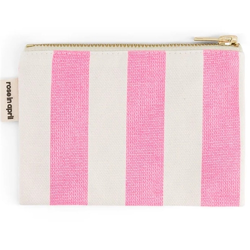 Marie Purse / Stripes Ecru/ Neon Pink