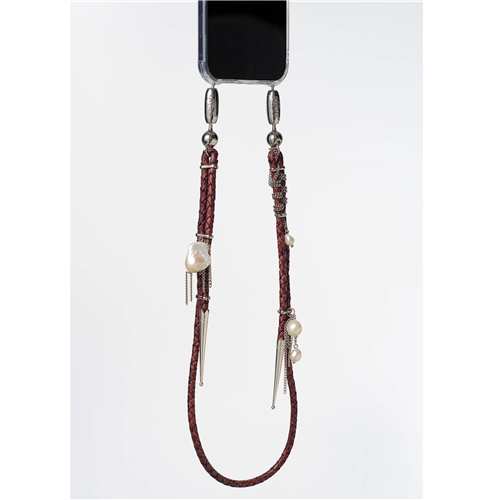 Leather Bolo & Pearl Shoulder / Antique Brown