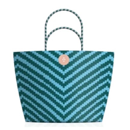 Woven Tote Bag Turquoise