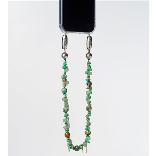 Stone and Fringe wristlet / Turquoise