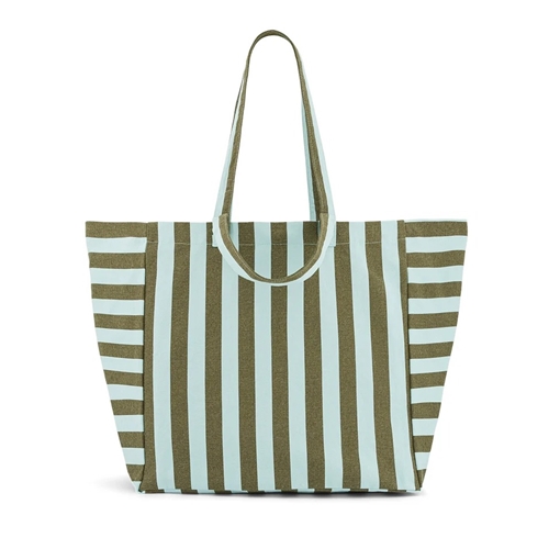 Elisa Cotton Bag / Stripes Aqua Olive