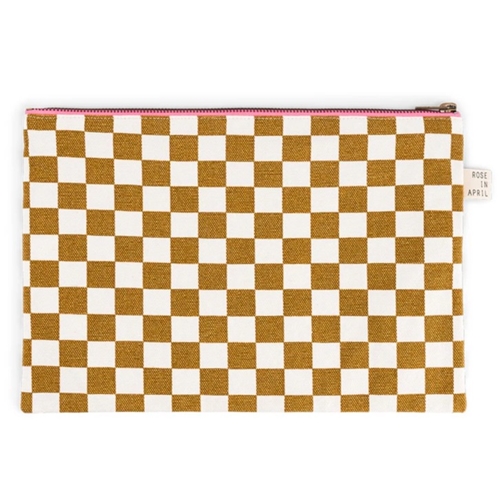 Lili Pouch / Checks Ecru / Caramel