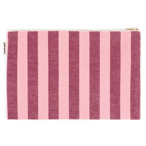 Lili Pouch / Stripes Burgundy / Flamingo
