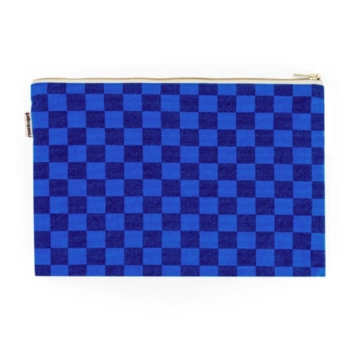Lili Pouch / Checks Navy Blue/Greek Blue