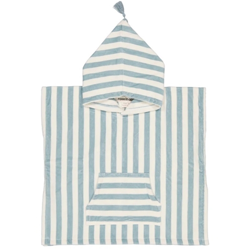 Bath Poncho Suzon in Terry / Stripes Blue Cloud & White / 4-6