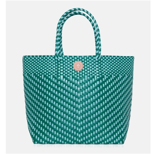 Woven Tote Bag Turquoise