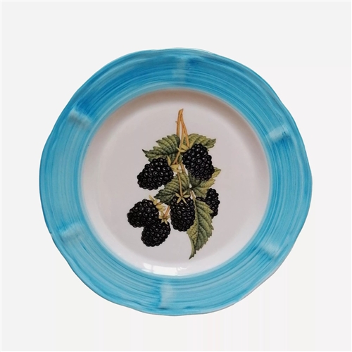 BOTANICA CERAMIC SALAD PLATE-BLACKBERRY