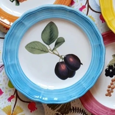 BOTANICA CERAMIC SALAD PLATE-PLUMS
