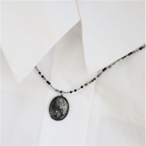 Black Rutile Beads & Black Rutile Stone