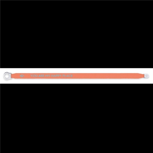 Satin Bracelet "You Are My Happy Place" Salmon