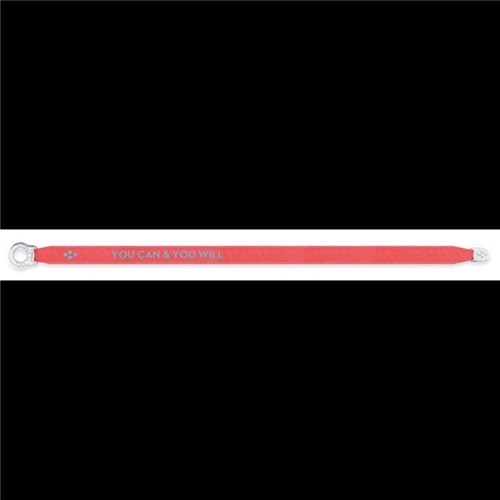 Satin Bracelet "You Can & You Will" Neon Dark Orange