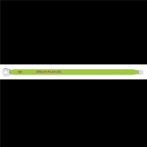 Satin Bracelet "Dream Plan Do" Neon Green