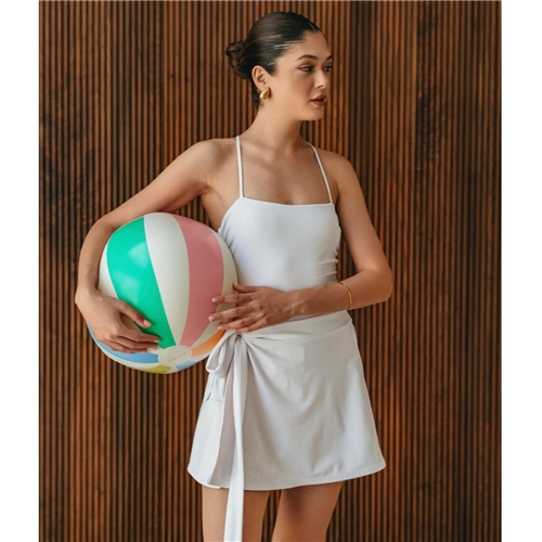 Bijou Swimsuit/Bone White with Beads