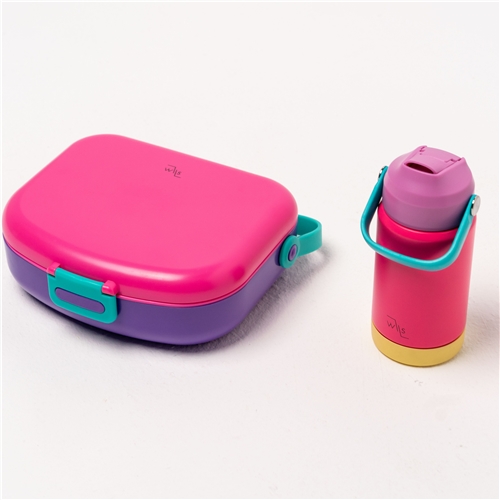 Lunch Box with Water Bottle Set / Fuchsia