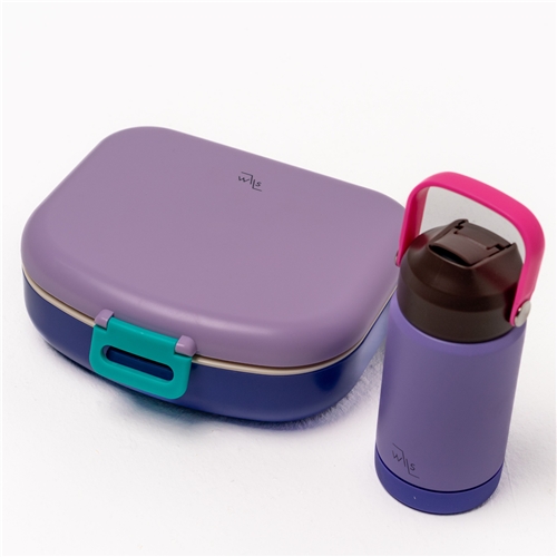 Lunch Box with Water Bottle Set / Purple