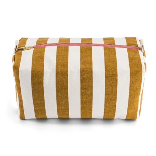 Toilet Bag Vic / Print Stripes Caramel