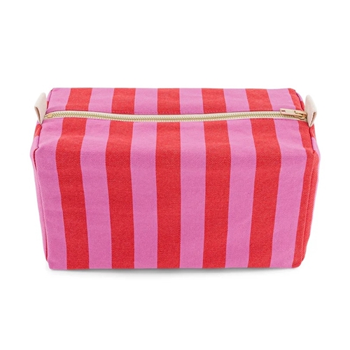 Toilet Bag Vic / Print stripes orchid tomato