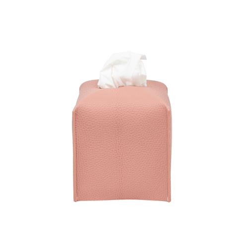 Leather Tissue Cover Square / Pink