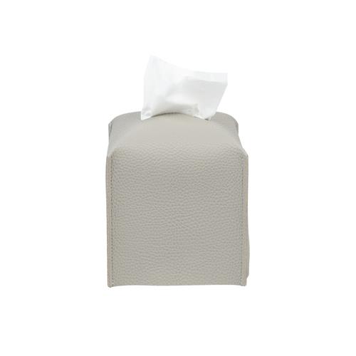 Leather Tissue Cover Square / Gray