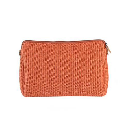 Rafia Rectangular pouch / Burnt Orange