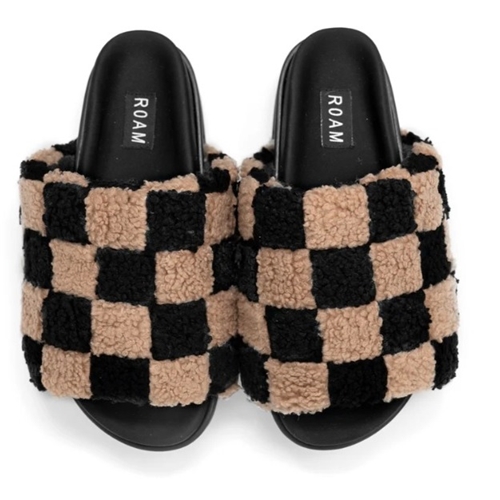 Fuzzy Checker Stack Black/Beige