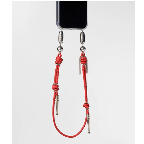 Leather Bolo Wristlet / Red