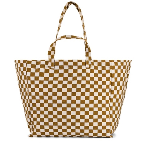 Elisa Cotton Bag / Checks Ecru/Caramel