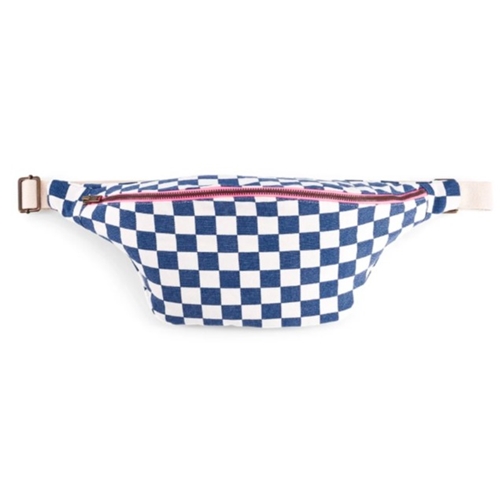 Banana Bag / Check Navy Blue/ Ecru