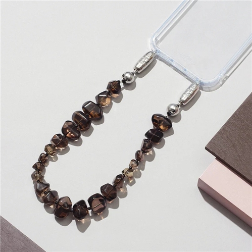 Large Cut Gemstone Wristlet / Smoky Quartz