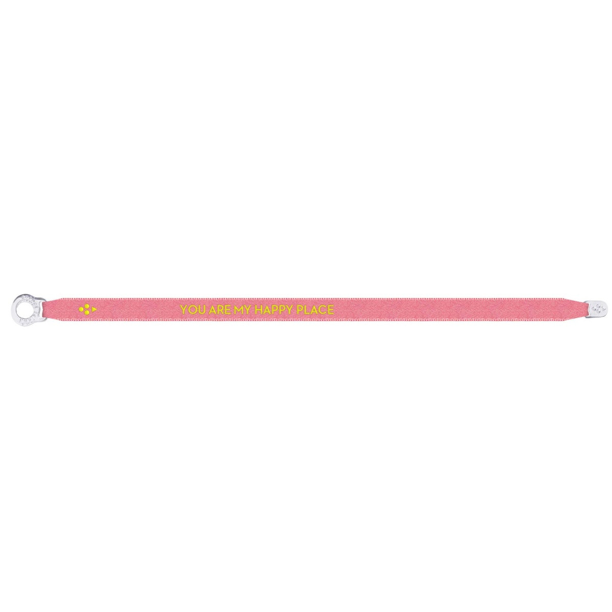 Satin Bracelet "You Are My Happy Place" Salmon