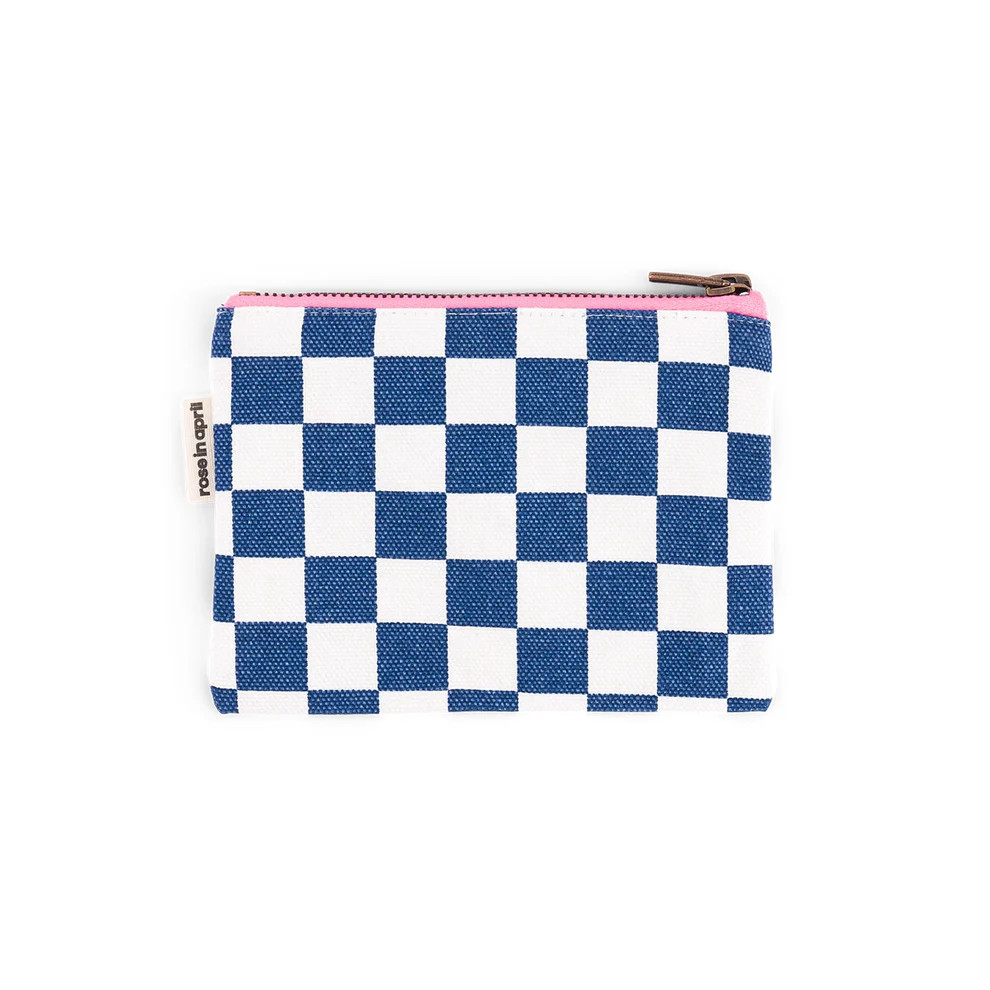 Marie Purse / Checkerboard Ecru/Navy Blue